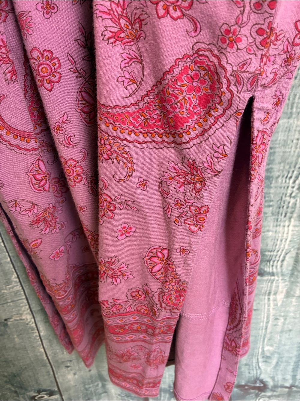Pure Jill Border Print Maxi Dress Small Petite Pink Purple Paisley Casual NWT - Picture 10 of 16